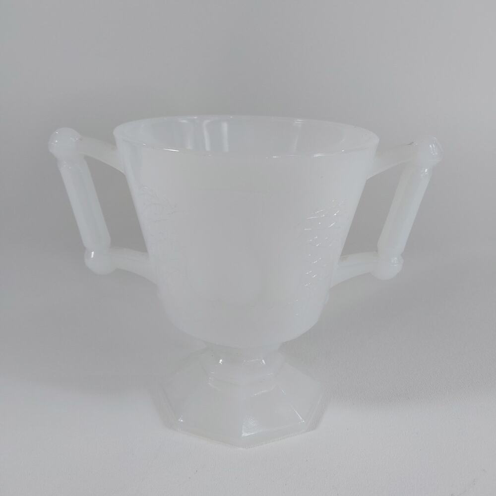 Vintage Milk Glass, Jeanette Co "Baltimore Pear" Double-handled sugar/vase